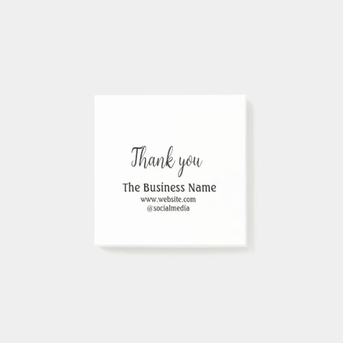 Simple thank you add business name details text  t post_it notes