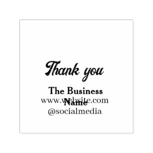 Simple thank you add business name details text t self-inking stamp