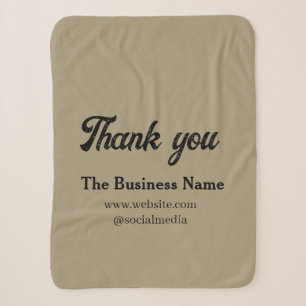 Simple thank you add business name details text t sherpa blanket