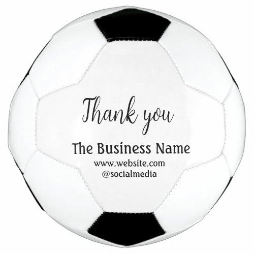 Simple thank you add business name details text  t soccer ball