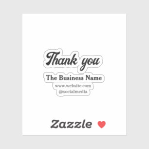 Simple thank you add business name details text t sticker