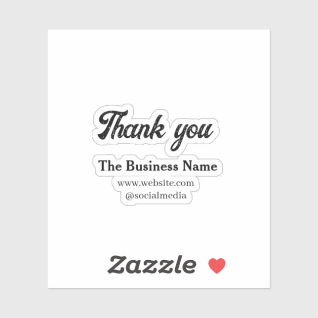 Simple thank you add business name details text  t sticker (Sheet)