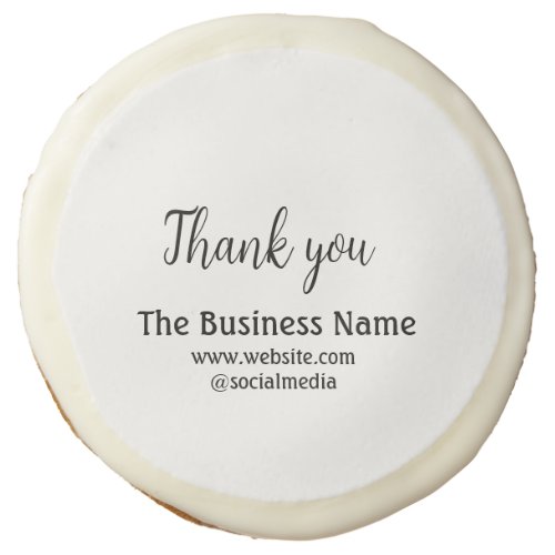 Simple thank you add business name details text  t sugar cookie