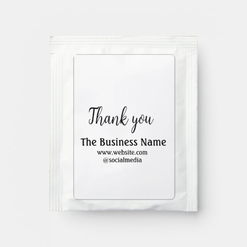 Simple thank you add business name details text  t tea bag drink mix