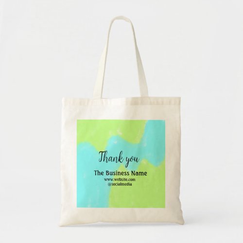 Simple thank you add business name details text  t tote bag