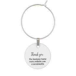 Simple thank you add business name details text  t wine charm