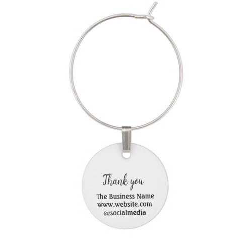 Simple thank you add business name details text  t wine charm