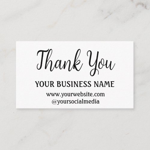 Simple Thank you business name details text   Enclosure Card