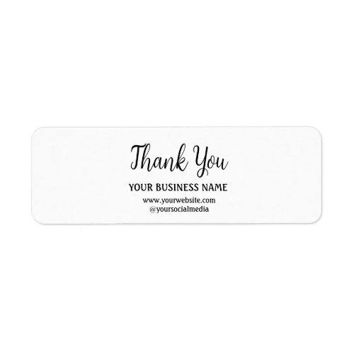 Simple Thank you business name details text  Label