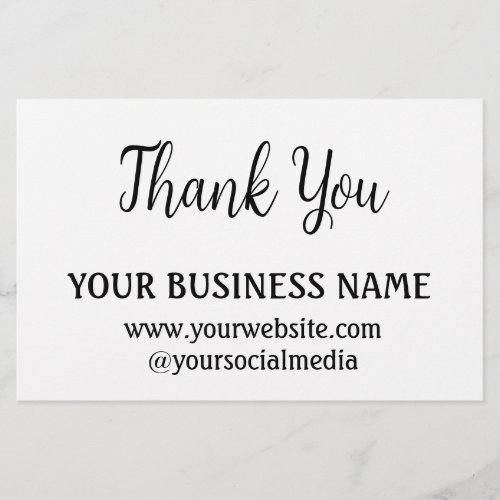 Simple Thank you business name details text   Stationery