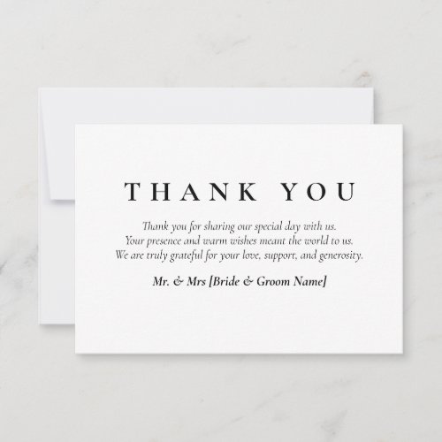 Simple Thank You Card Minimalist