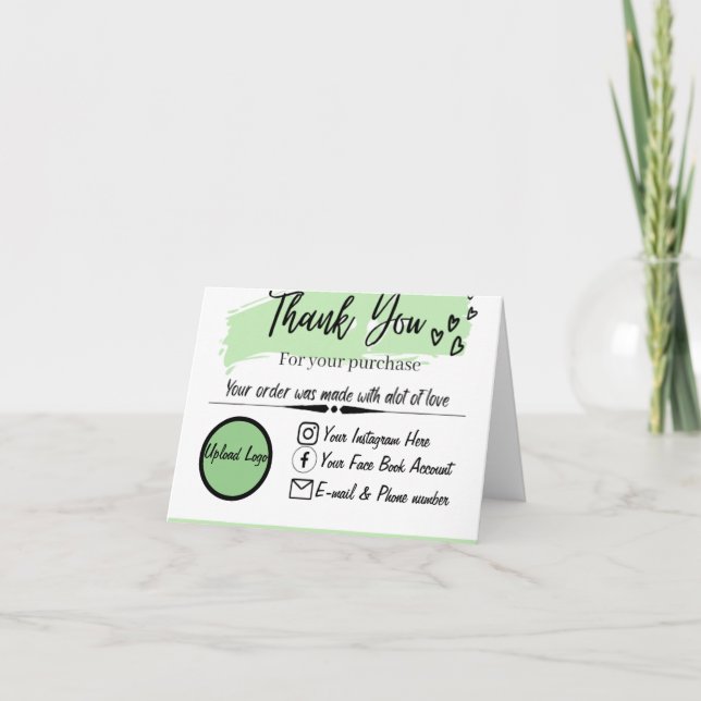 Simple thank you card template for your customer (Front)
