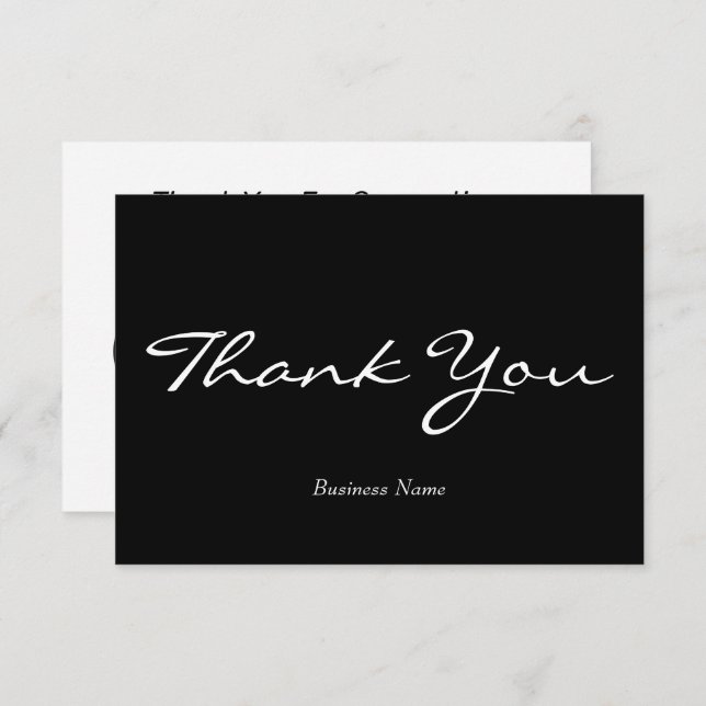 Simple Thank You Card with Black and White Color (Front/Back)