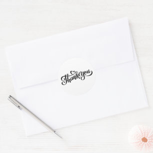 Simple Thank You Classic Round Sticker