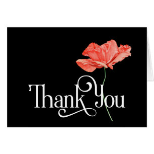 Simple Thank You Design with Beautiful Red Poppy Cards