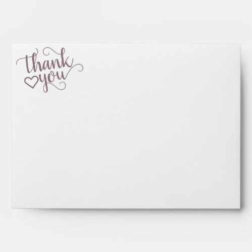 Simple Thank You  Dusty Mauve Pink Return Address Envelope