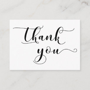 Simple Thank You, Elegant Typography Wedding Favor Enclosure Card