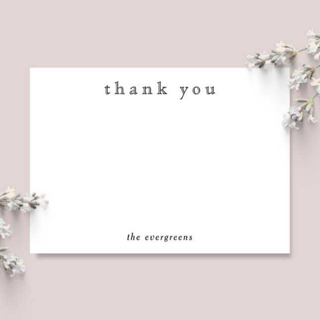 Simple Thank You Family Name Stationery Note Card (Creator Uploaded)