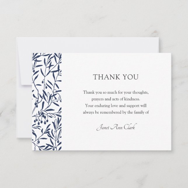 Simple Thank You for Condolences Card (Front)
