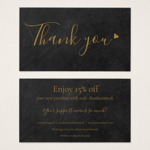 Simple Thank You For Shopping Discount Card