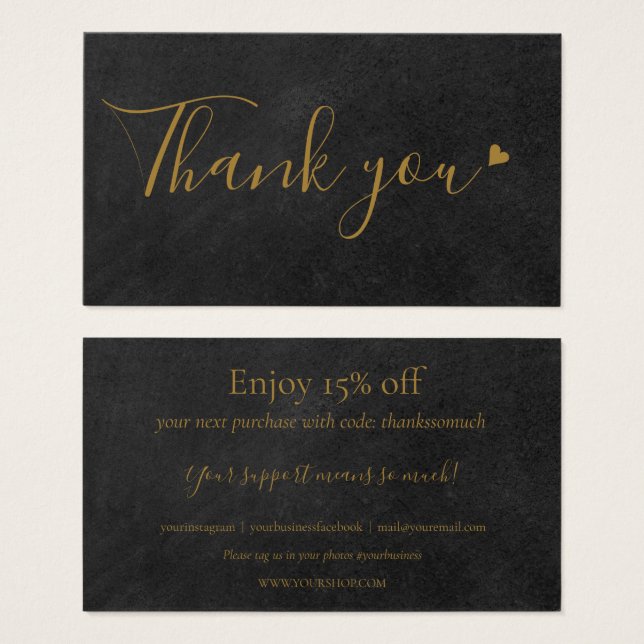 Simple Thank You For Shopping Discount Card (Front & Back)