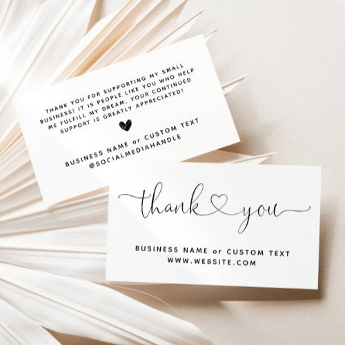 Simple Thank You For Shopping Small Branding Business Card