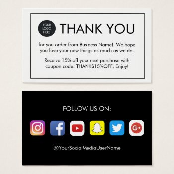 Simple Thank You For Your Order Business Cards by RenImasa at Zazzle