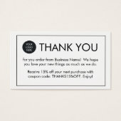 Simple Thank You For Your Order Business Cards (Front)