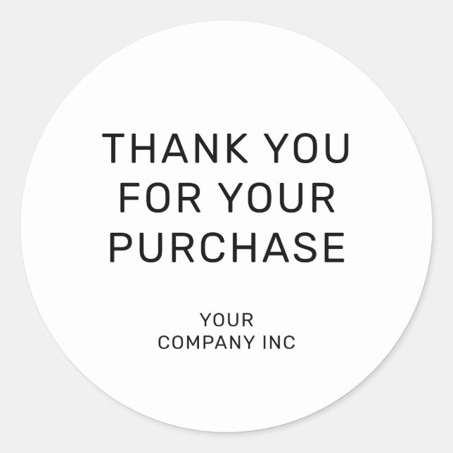 Simple Thank You for Your Purchase Sticker (Front)