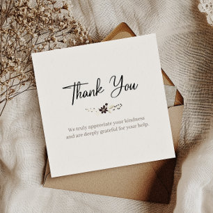 Simple Thank You Gratitude Elegant Square Card