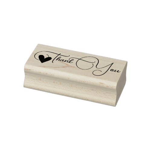 Simple Thank You Heart Calligraphy Simple Stylish  Rubber Stamp