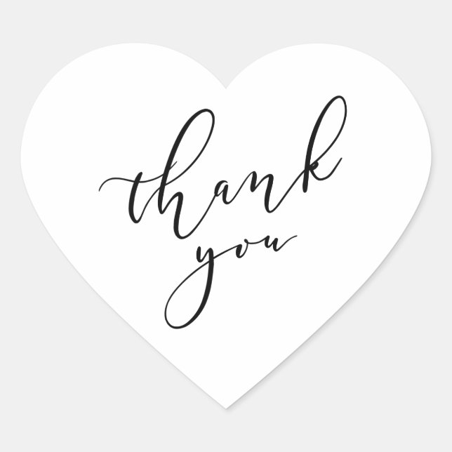 Simple thank you heart favor sticker (Front)