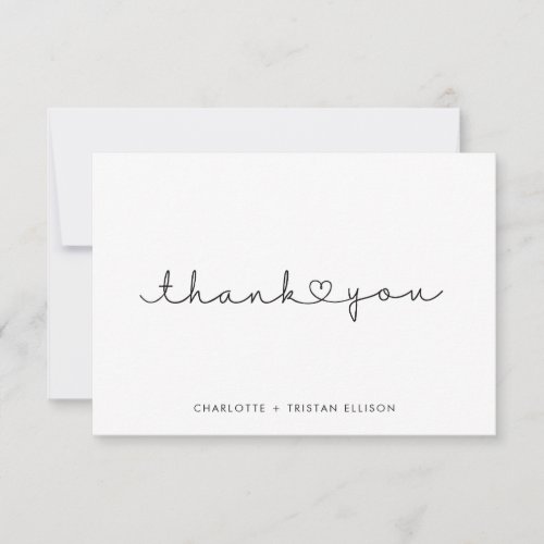 Simple Thank You Heart  Note Card