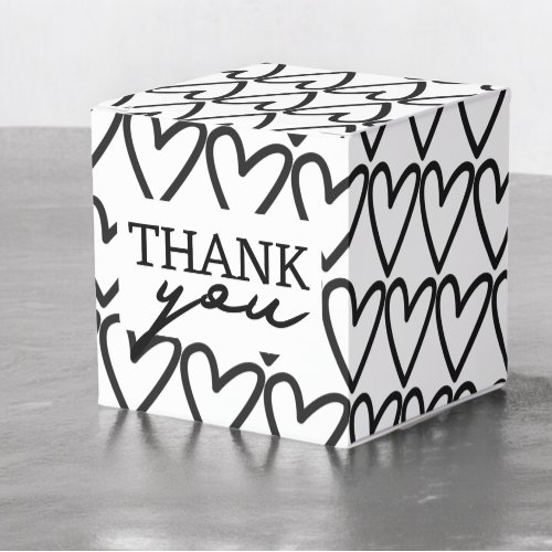 Simple Thank You Heart Pattern Wedding Favor Boxes