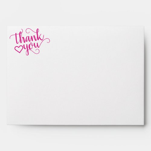 Simple Thank You  Hot Pink Fuchsia Return Address Envelope