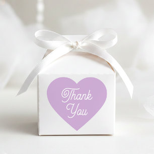 Simple Thank You Modern Purple Favor Cute Shaped Heart Sticker