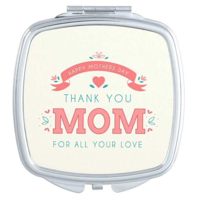 Simple Thank You Mom Mother's Day | Compact Mirror (Front)