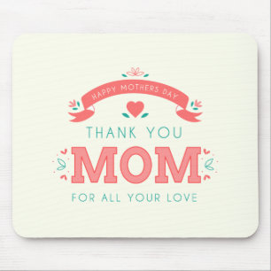 Simple Thank You Mom Mother's Day Mouse Pad