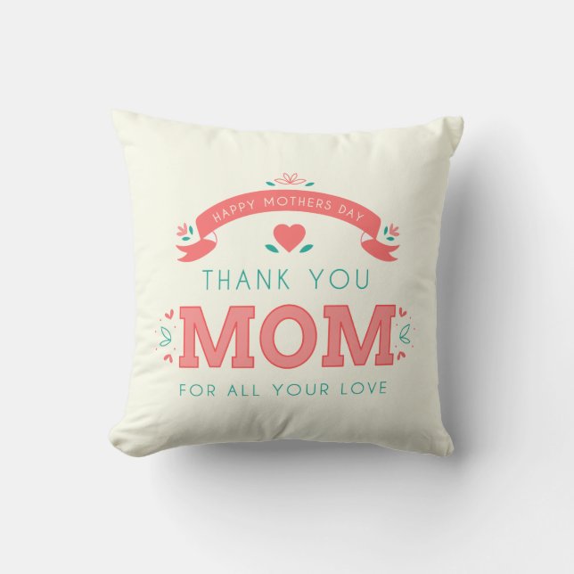 Simple Thank You Mom Mother's Day | Throw Pillow (Front)