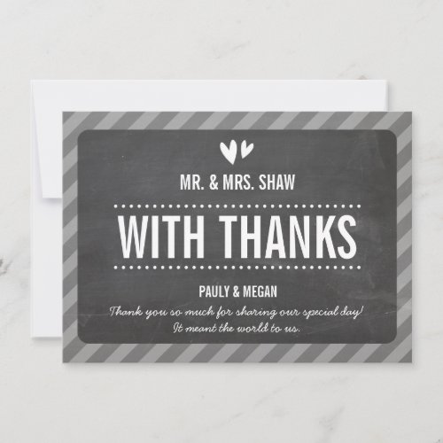 SIMPLE THANK YOU NOTE plain type white chalkboard