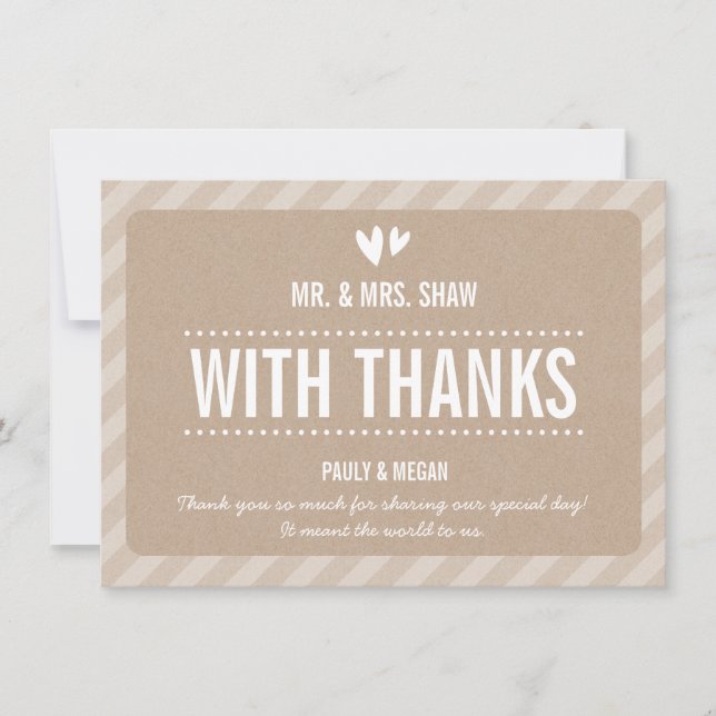 SIMPLE THANK YOU NOTE  plain type white kraft (Front)