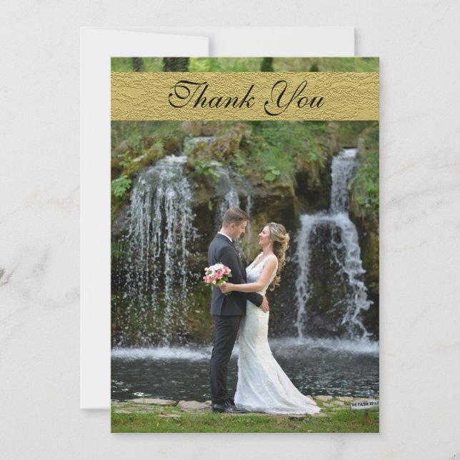 Simple Thank You Photo Wedding Card (Front)
