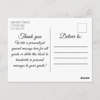 Simple Thank You Postcard Map