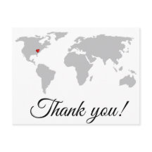 Simple Thank You Postcard Map