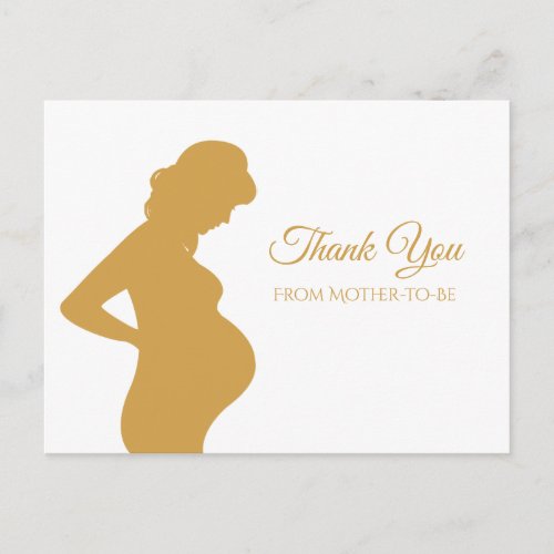 Simple Thank You Pregnant Woman Elegant Baby Bump Postcard