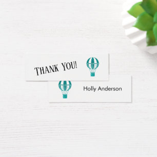 Simple Thank You Teal Hot Air Balloon Insert Card