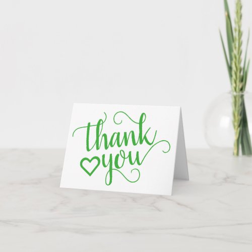 Simple Thank You  Trendy Green Apple Heart Photo