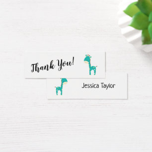 Simple Thank You w/ Teal Giraffe Insert Cards