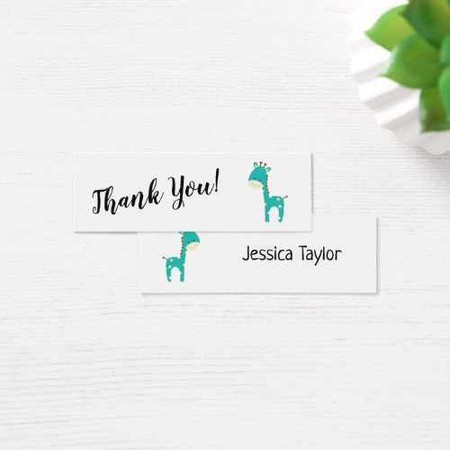 Simple Thank You w Teal Giraffe Insert Cards