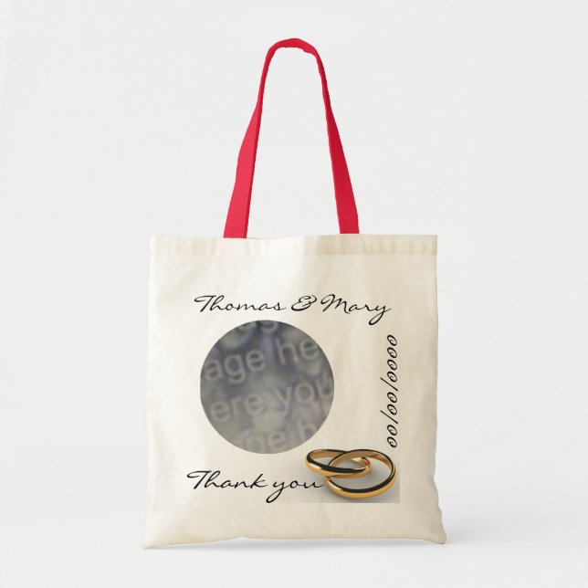Simple Thank You Wedding Favor Tote Bag (Front)
